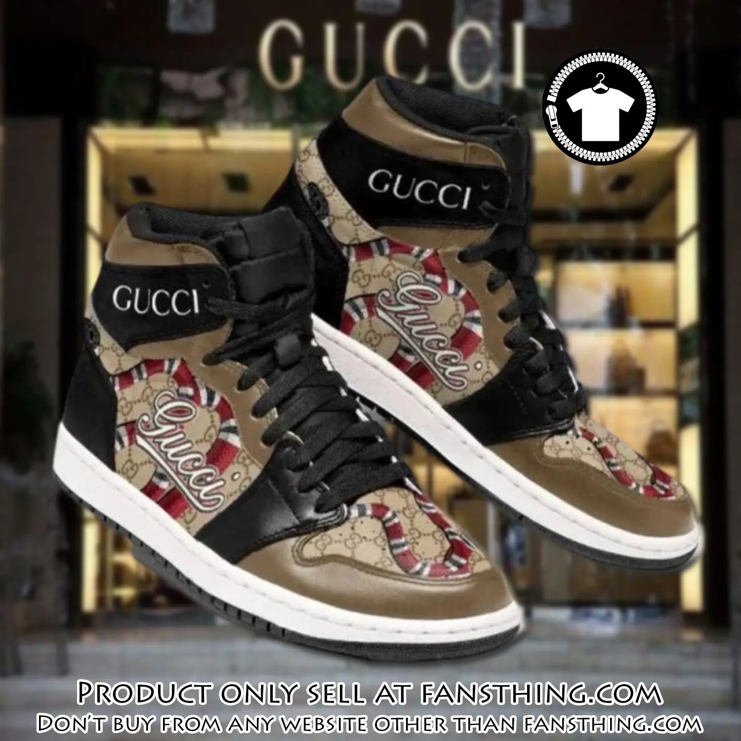 Gucci snake brown high air jordan sneaker shoes fst4528238